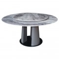 Lazy Susan Τραπέζι Με Κεντρική Περιστρεφόμενη Επιφάνεια, Βάση Μέταλλο-Επιφάνεια Μάρμαρο