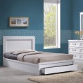 Κρεβάτι ημίδιπλο LIFE 110X200 με συρτάρι χρώμα άσπρο EM3632.1