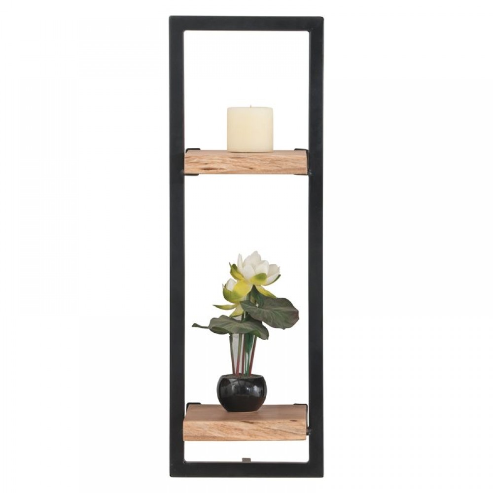 Lizard Frame Ράφι 25X25X75Cm Ακακία Φυσικό/μετ.μαύρο
