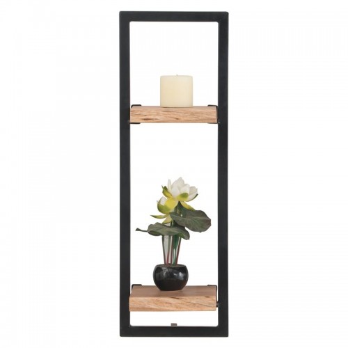 Lizard Frame Ράφι 25X25X75Cm Ακακία Φυσικό/μετ.μαύρο