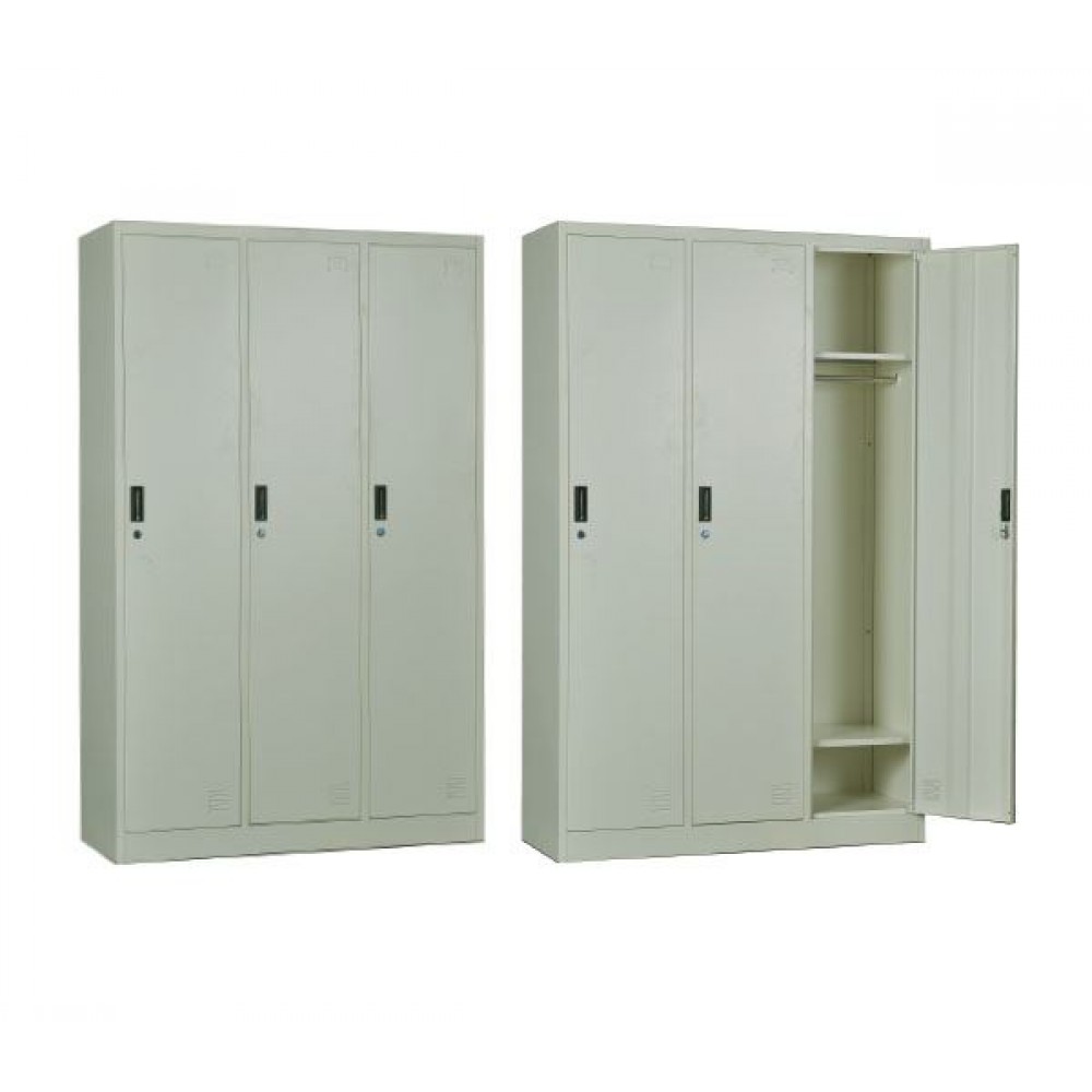 Locker 3 Θεσ.μεταλ.ντουλάπα 115X45X185Cm Άσπρη Ε6005