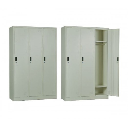 Locker 3 Θεσ.μεταλ.ντουλάπα 115X45X185Cm Άσπρη Ε6005