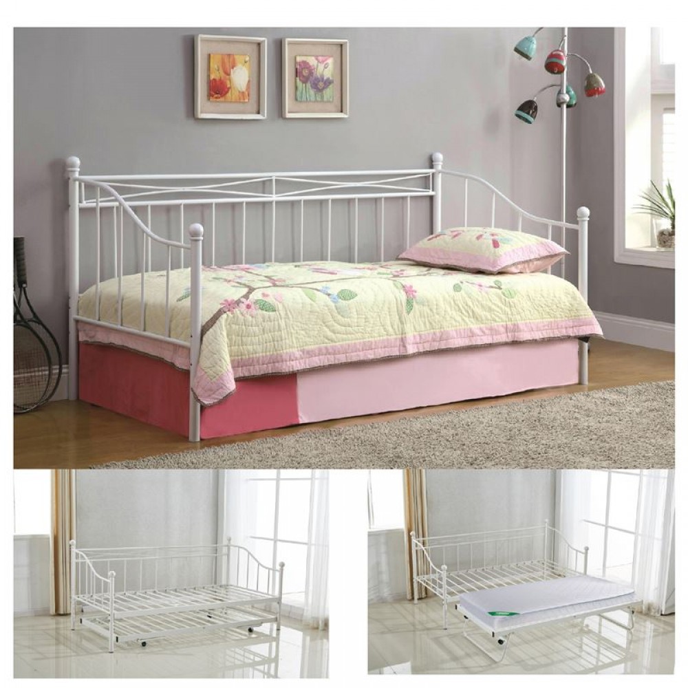 Marin Daybed 90X190Cm (+Επεκτ/νο Βοηθ.85X185) Μεταλ.άσπρο