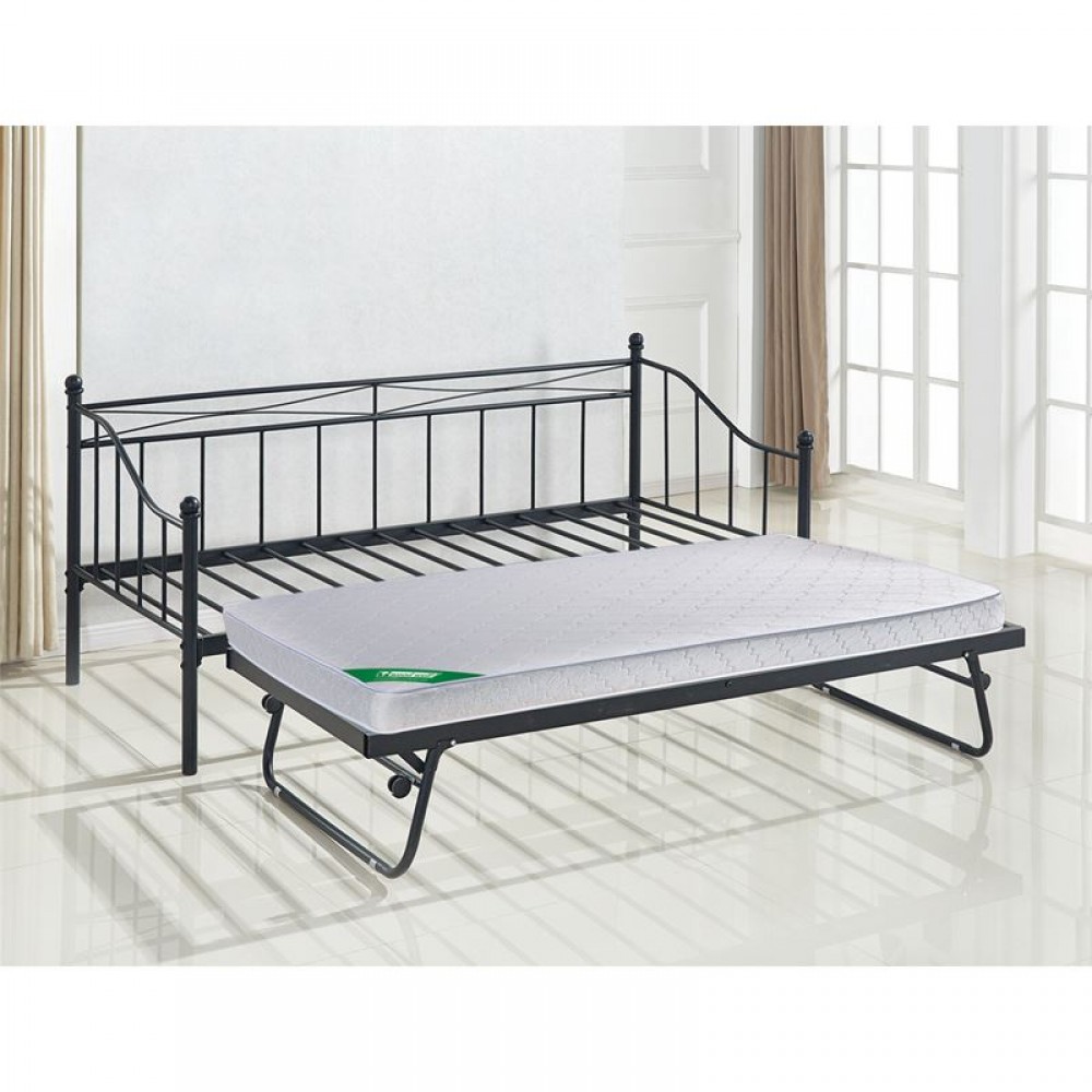Marin Set Daybed (Για Στρώμα 90X190)+Βοηθ.κρεβ+Στρώμα 85X185 Steel Μαύρο