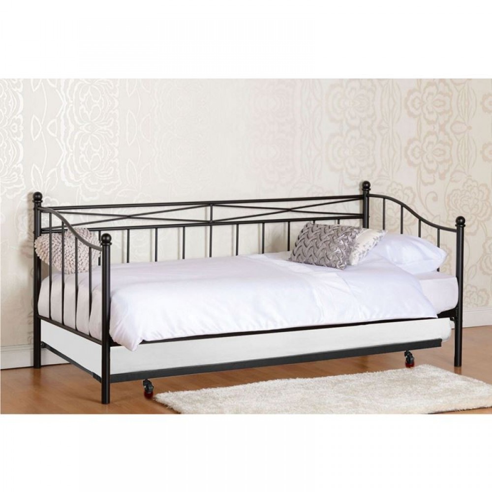 Marin Set Daybed+Βοηθ.κρεβ+Στρώματα (90X190+85X185) Steel Μαύρο
