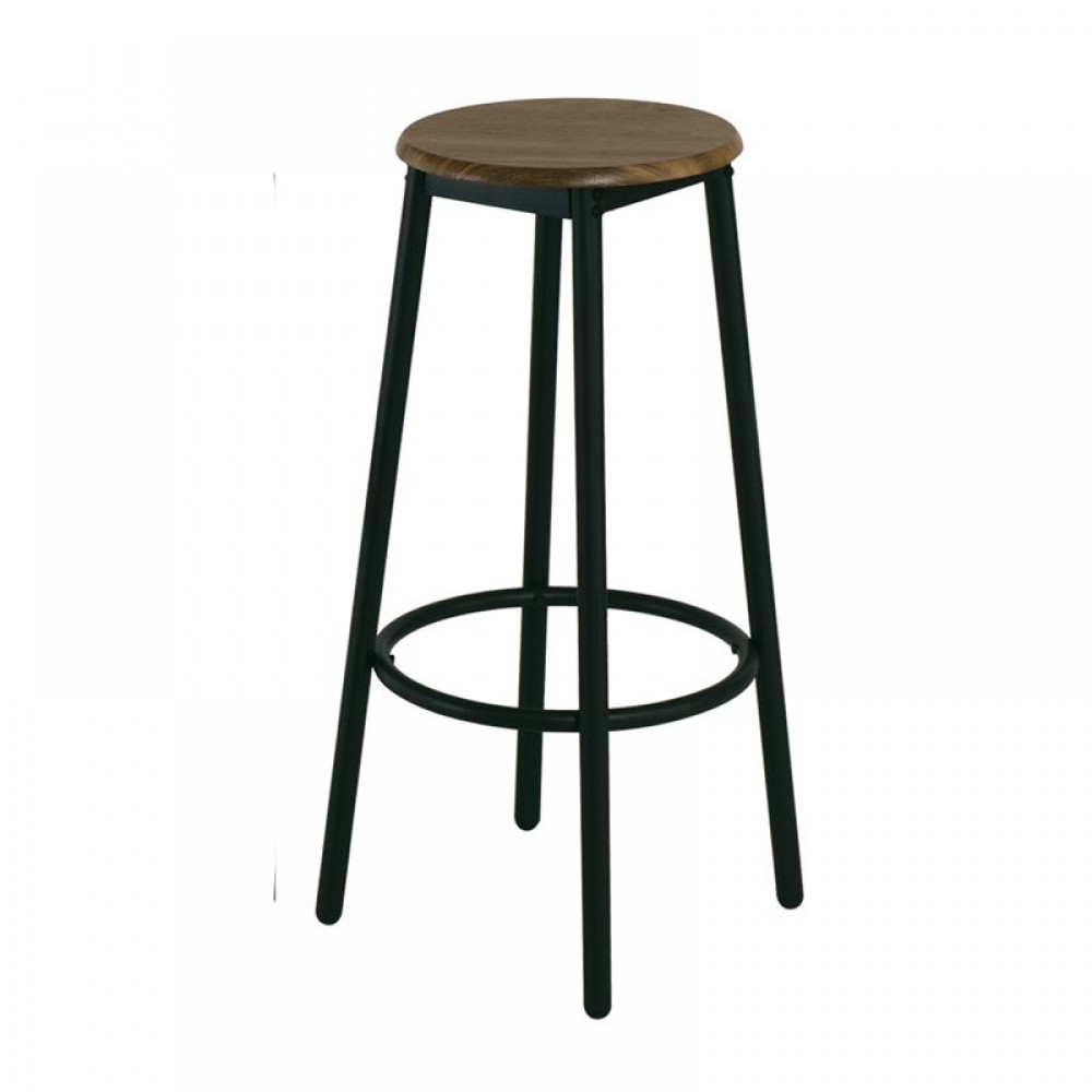 Mayer Σκαμπώ Bar Μεταλ.ανθρακί/antique Brown (Σετ 4τμχ)