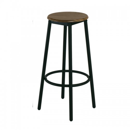 Mayer Σκαμπώ Bar Μεταλ.ανθρακί/antique Brown (Σετ 4τμχ)