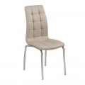Melva Καρέκλα Χρώμιο/pu Cappuccino (Σετ 4τμχ)