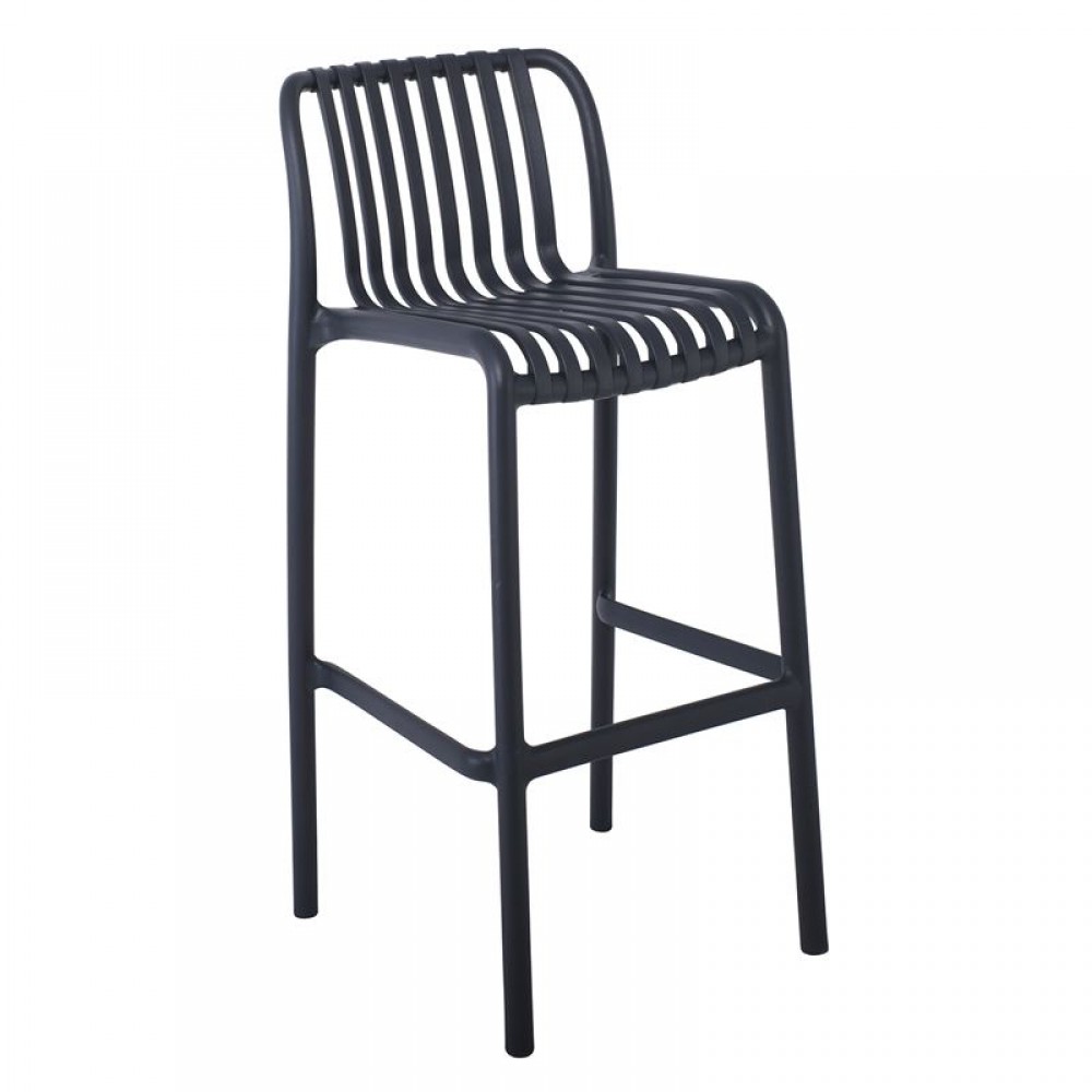 Moda Σκαμπό Bar Στοιβαζόμενη Pp - Uv Ανθρακί 45x49x75/101cm