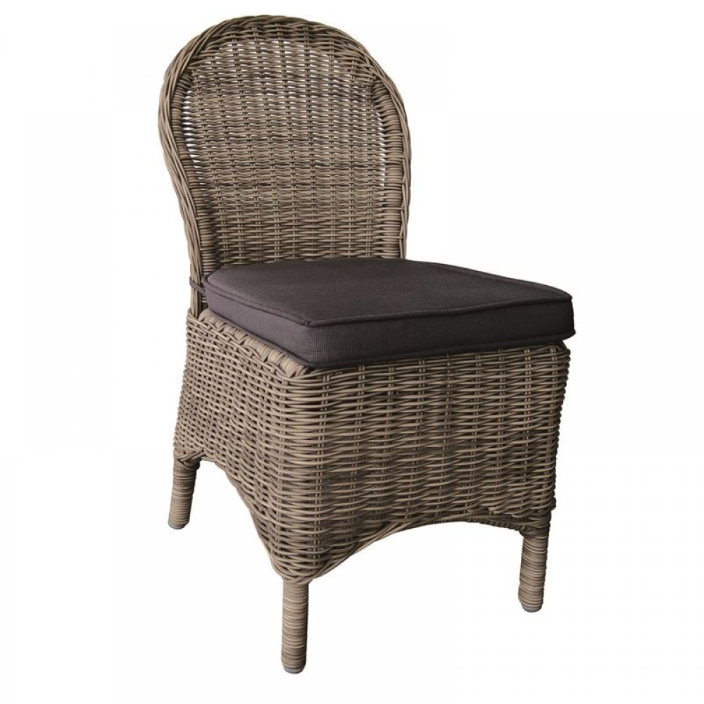 Montana Καρέκ.alu/wicker Grey Brown Μαξιλ.ανθρακί (Σετ 2τμχ)