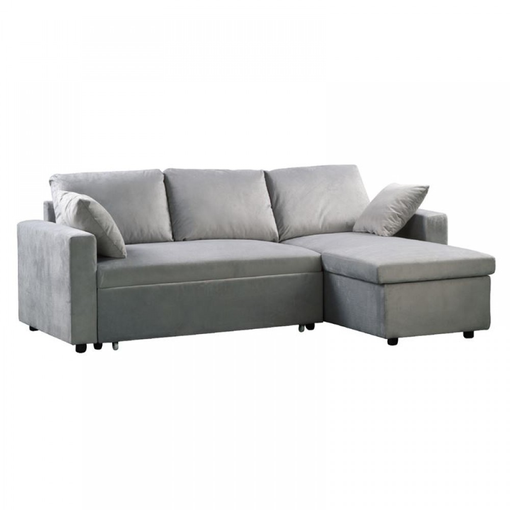 Καναπές κρεβάτι γωνιακός αναστρέψιμος MONTREAL microfiber γκρί Ε9586.2