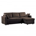 Γωνιακός καναπές κρεβάτι αναστρέψιμος MONTREAL microfiber σκ.καφέ E9586.1