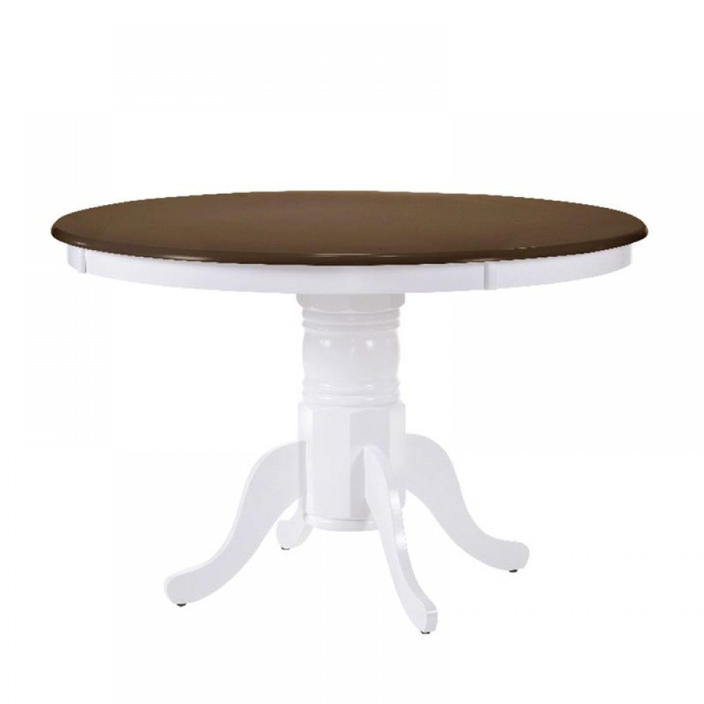 Nirvana Τραπέζι Φ106+30Cm Άσπρο/καρυδί