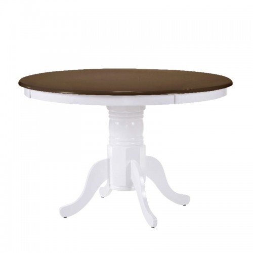 Nirvana Τραπέζι Φ106+30Cm Άσπρο/καρυδί