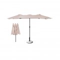 Ομπρελα Oval 270X450Cm Steel Ανθρακί/ύφ.μπεζ