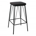 Panton Σκαμπώ Bar Μεταλ.μαύρο/pu Vintage Black (Σετ 2τμχ)