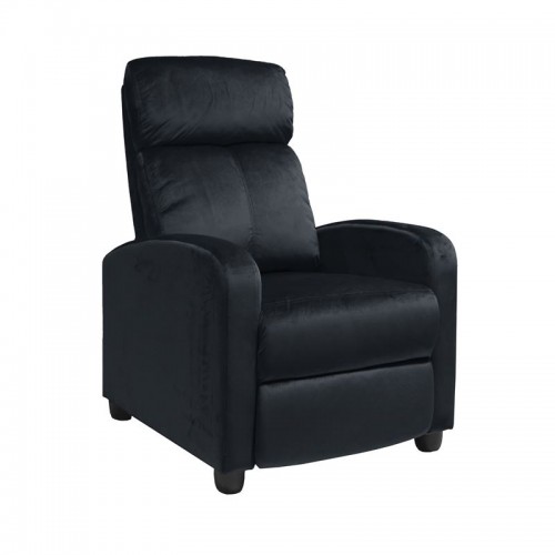 Porter Πολυθρόνα Relax Μαύρο Velure