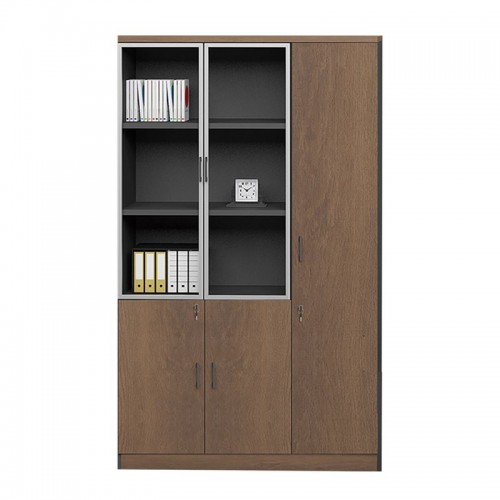 Proline Ντουλάπα/βιβλιοθ.δεξιά 120X40X200Cm Σκ.καρυδί/μαυρό ΕΟ967,R	