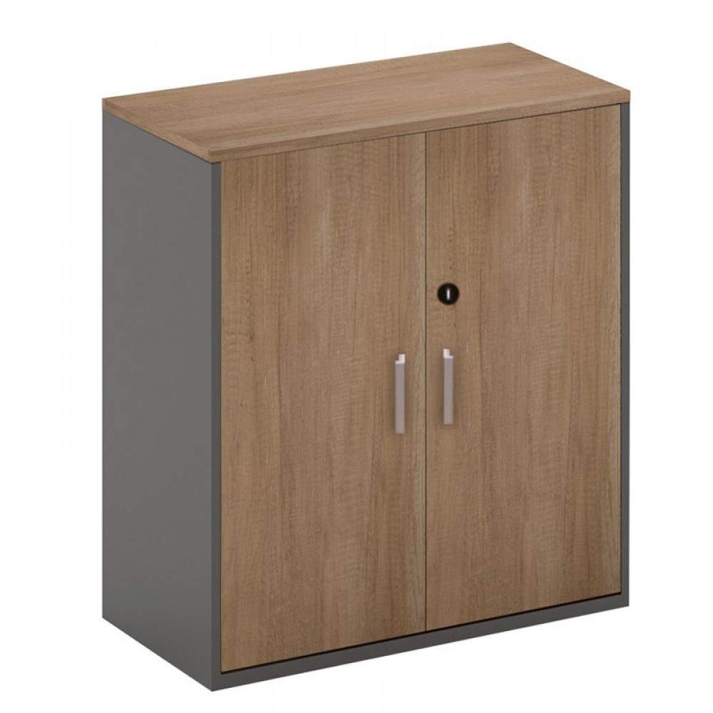 Proline Ντουλάπι Χαμηλό 80X40X75Cm Σκ.καρυδί/μαύρο