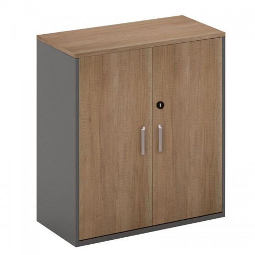 Proline Ντουλάπι Χαμηλό 80X40X75Cm Σκ.καρυδί/μαύρο