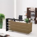 Reception Proline 180X75X110Cm Σκ.καρυδί/μαύρο