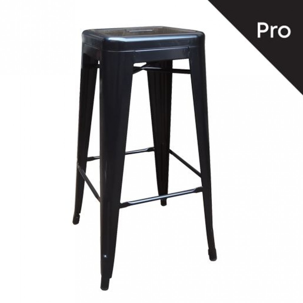 RELIX Σκαμπό Bar-Pro H.67cm, Στοιβαζόμενο, Μέταλλο Βαφή Μαύρο 43x43x67cm