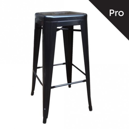RELIX Σκαμπό Bar-Pro H.67cm, Στοιβαζόμενο, Μέταλλο Βαφή Μαύρο 43x43x67cm