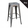 RELIX Σκαμπό Bar-Pro H.67cm, Στοιβαζόμενο, Μέταλλο Βαφή Metal με Διακοσμητική Σκουριά 43x43x67cm