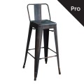 Σκαμπώ bar μεταλλικό Relix με πλάτη σε χρώμα antique black E5199,10