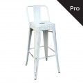Σκαμπώ bar μεταλλικό Relix με πλάτη σε χρώμα antique white E5199,12