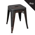 Σκαμπώ Relix μεταλλικό σε χρώμα antique black E5195,10