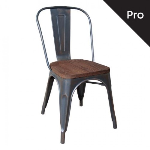 Relix Wood Dark Oak Καρέκλα Antique Black High