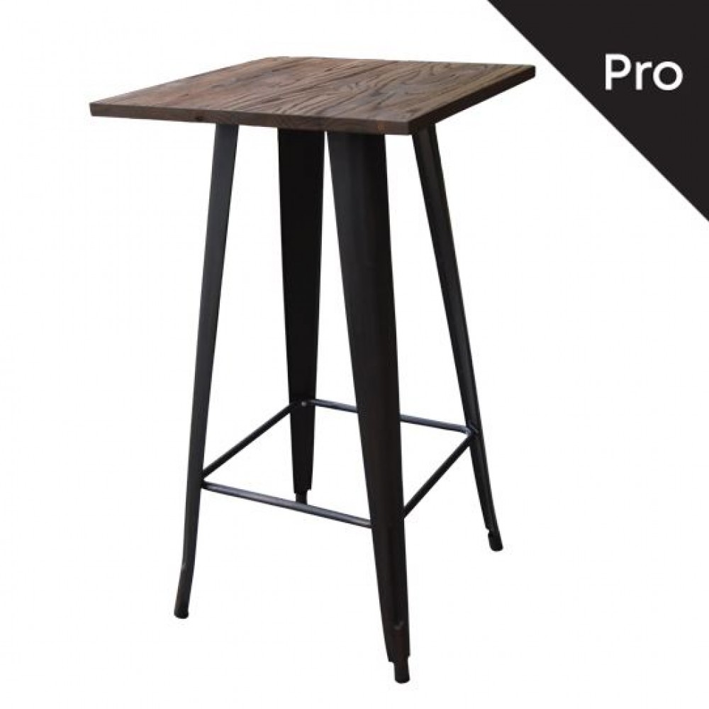 Τραπέζι μπάρ RELIX WOOD 60x60 σε χρώμα antique black E5197,10