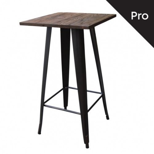 Τραπέζι μπάρ RELIX WOOD 60x60 σε χρώμα antique black E5197,10