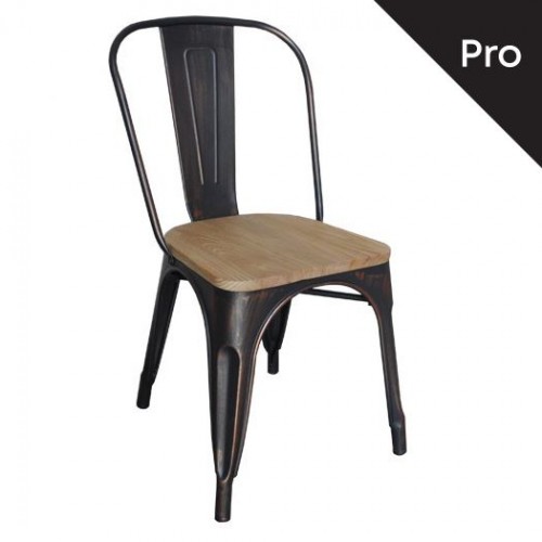 Relix Wood Natural Oak Καρέκλα Antique Black High