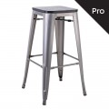 Relix Wood Σκαμπό Bar-Pro, Απόχρωση Metal Με Διακοσμητική Σκουριά, Απόχρωση Ξύλου Μαύρο