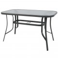 Rio Τραπέζι 150X90Cm Μεταλλικό Ανθρακί/γυαλί Pear Clear