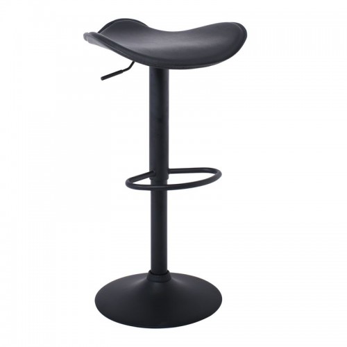 Saddle Σκαμπώ Bar Μέταλλο Βαφή Μαύρο - Pvc Μαύρο (Σετ 2τμχ)