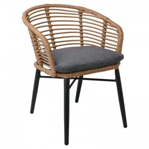 ΠΟΛΥΘΡΟΝΑ ΣΤΟΙΒΑΖΟΜΕΝΗ SALSA STACK (58X61X74) ALU ΜΑΥΡΗ/WICKER ΦΥΣΙΚΟ, ΜΑΞ.ΓΚΡΙ