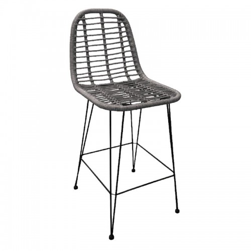 Salsa Σκαμπώ Bar Μεταλ.μαύρo/wicker Γκρι