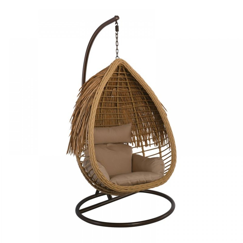 Salsa Tropic Κρεμαστή Πολυθ.steel Brown/wicker Φυσικό/μαξ.μπεζ