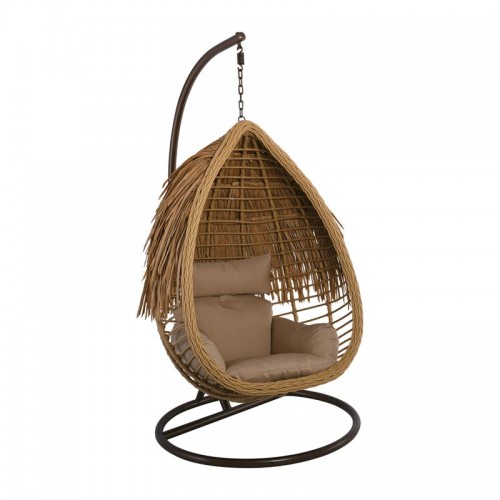 Salsa Tropic Κρεμαστή Πολυθ.steel Brown/wicker Φυσικό/μαξ.μπεζ