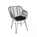 Salsa-W Πολυθρ.μεταλ.μαύρη/wicker Γκρι, Μαξ.μαύρο
