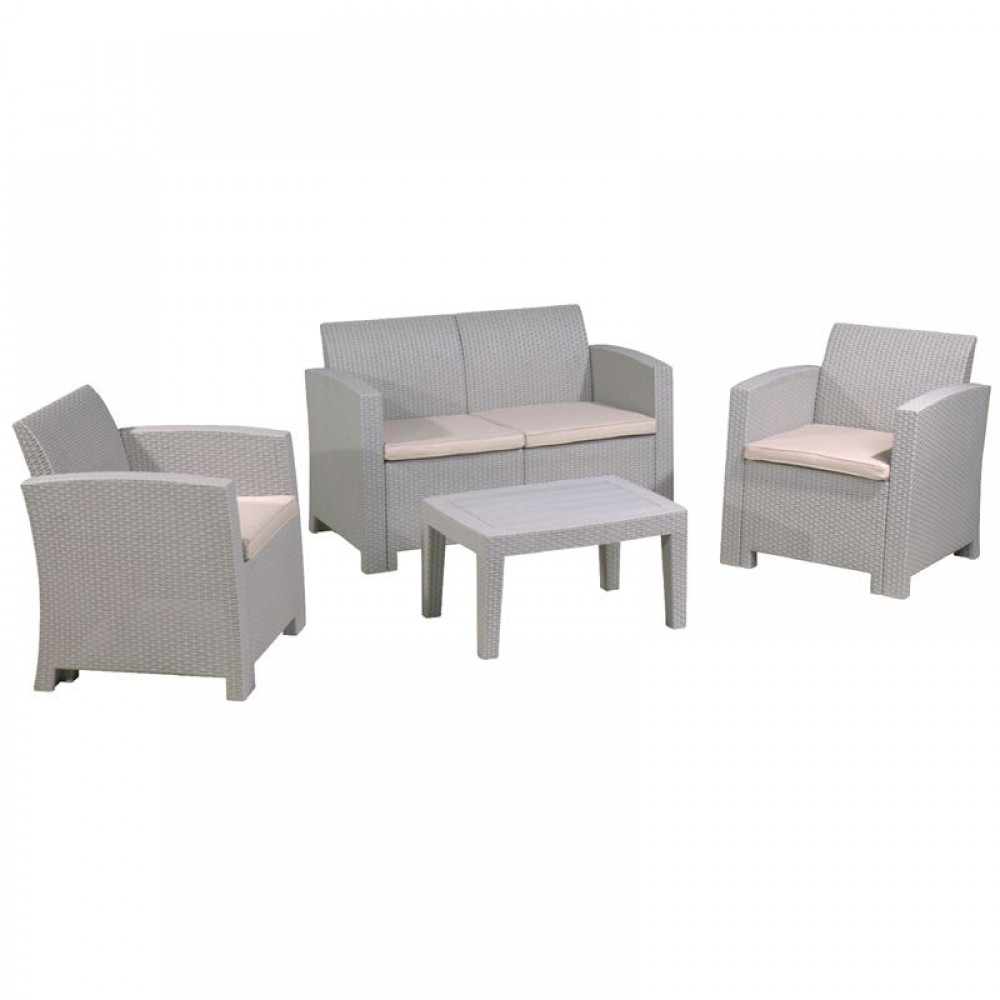 Savanna Set K/d (Τραπ+2-Θέσ+2 Πολ) Pp-Uv Sand Grey/μαξιλ.μπεζ