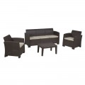 Savanna Set K/d (Τραπ+3-Θέσ+2Πολ) Pp-Uv Καφέ/μαξιλ.grey-White