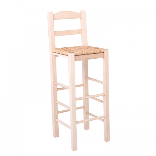 Σιφνοσ Σκαμπώ Bar Άβαφο Με Ψάθα 42R Αβίδωτη 35x35x106cm 
