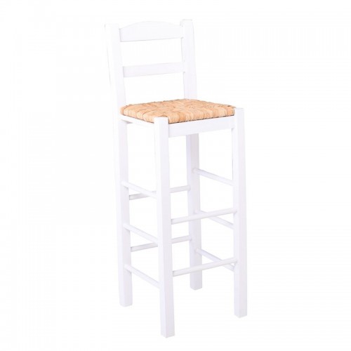 Σιφνοσ Σκαμπώ Bar 42R Ψάθα Εμποτ.λάκα Άσπρο 35x35x106cm