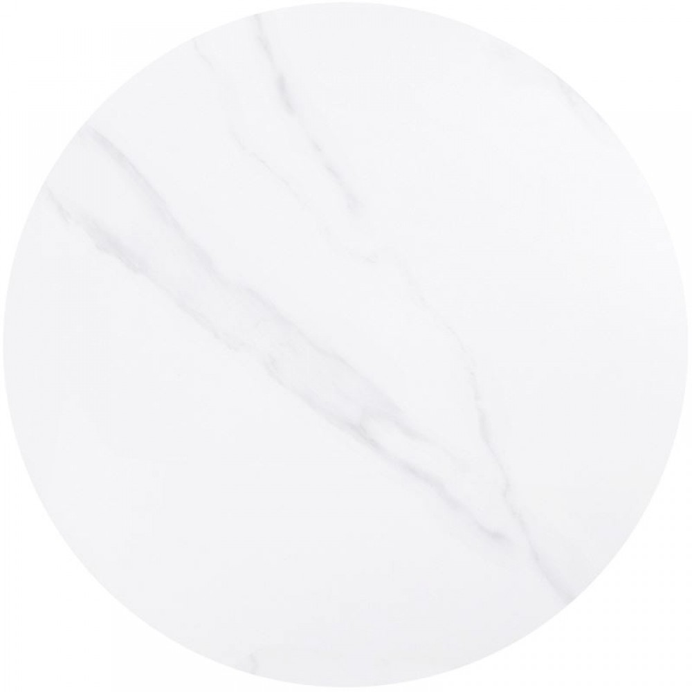 Sintered Stone Επιφάνεια Τραπεζιού, Απόχρωση White Marble (Mdf Για Στήριξη Βάσης) Φ70cm/11mm