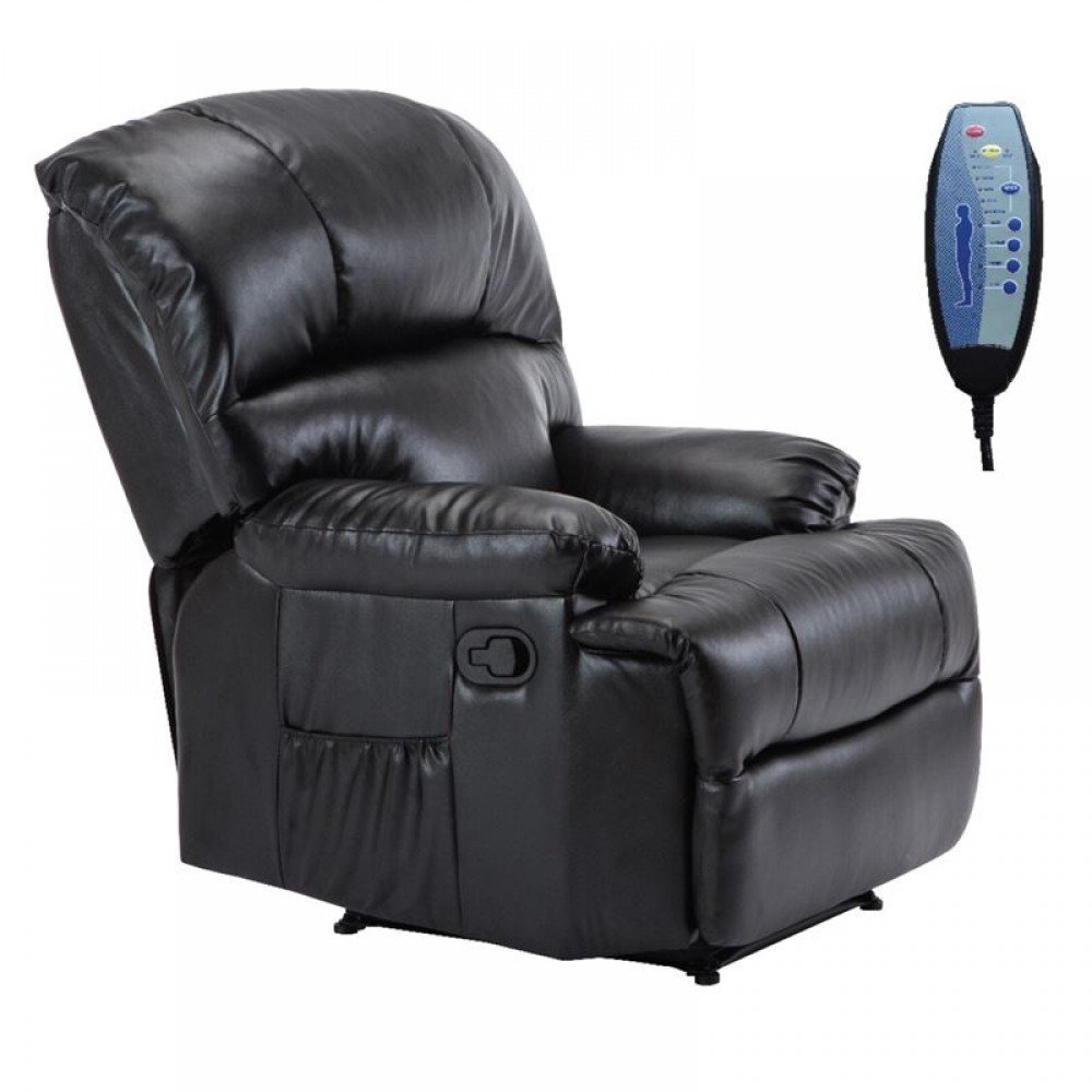 Πολυθρόνα massage SPACE από PU σε χρώμα μαύρο Ε9731,2