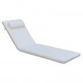 Sunlounger Μαξιλάρι Ξαπλώστρας Με Προσκέφαλο,  Ύφασμα Εκρού, Foam+Polyester Φερμουάρ-Velcro